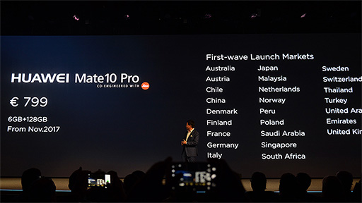 HuaweiؤեååץޡȥեMate 10 Proץϥ󥺥󡣹Ǥͽ6礭ɻ䤹